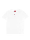 T Leg D Regular Fit Cotton Short Sleeve T-Shirt White - DIESEL - BALAAN 2