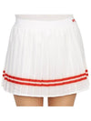 Women's Logo Print Striped Pleated Skirt White - SPORTY & RICH - BALAAN 7