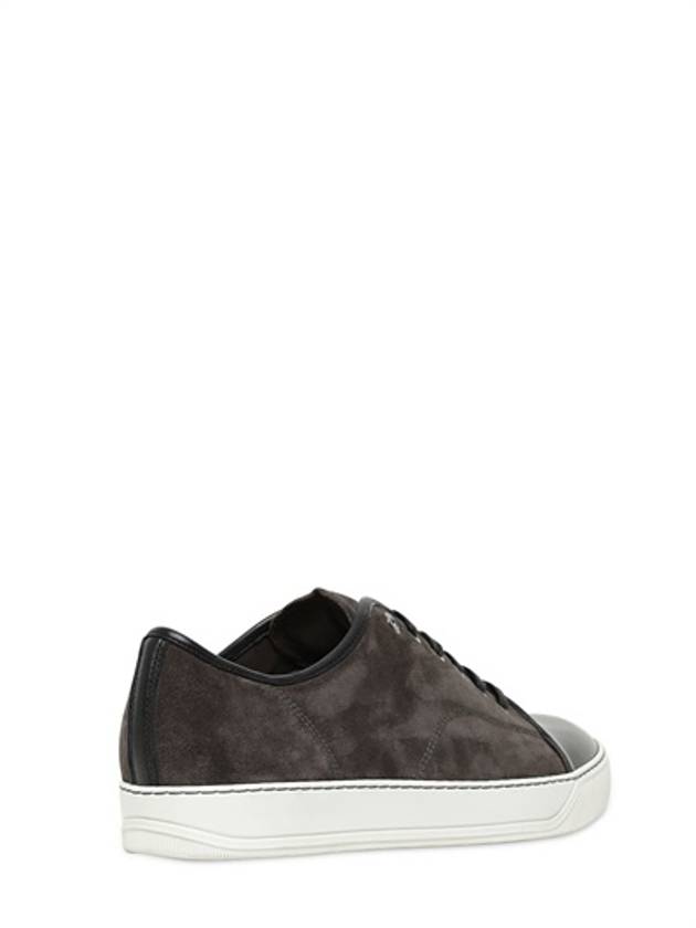 Cap Toe Velour Low Top Sneakers Black - LANVIN - BALAAN 5