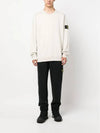 Brushed Cotton Fleece Garment Dyed Crewneck Sweatshirt Stucco - STONE ISLAND - BALAAN 3