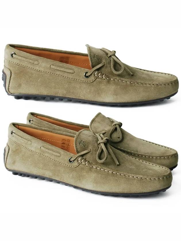 Men's City Gommino Suede Driving Shoes Beige - TOD'S - BALAAN 2