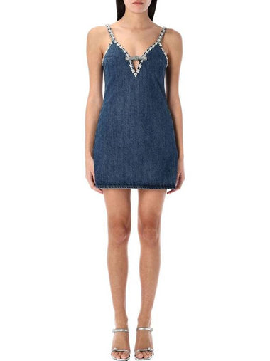 Self-Portrait Denim Strappy Mini Dress - SELF PORTRAIT - BALAAN 1