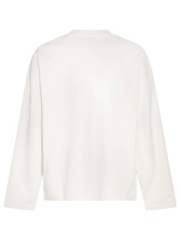 Logo Print Cotton Long Sleeve T-Shirt White - JIL SANDER - BALAAN 4