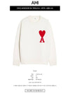 Big Heart Logo Wool Knit Top White - AMI - BALAAN 3