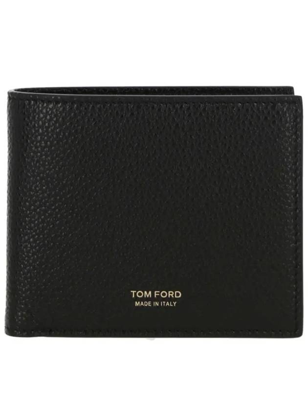 Men's T-Line Small Grain Leather Half Wallet Black - TOM FORD - BALAAN 2