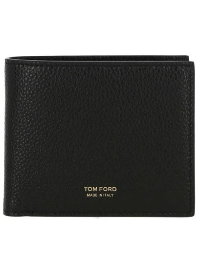 Men's T-Line Small Grain Leather Half Wallet Black - TOM FORD - BALAAN 2