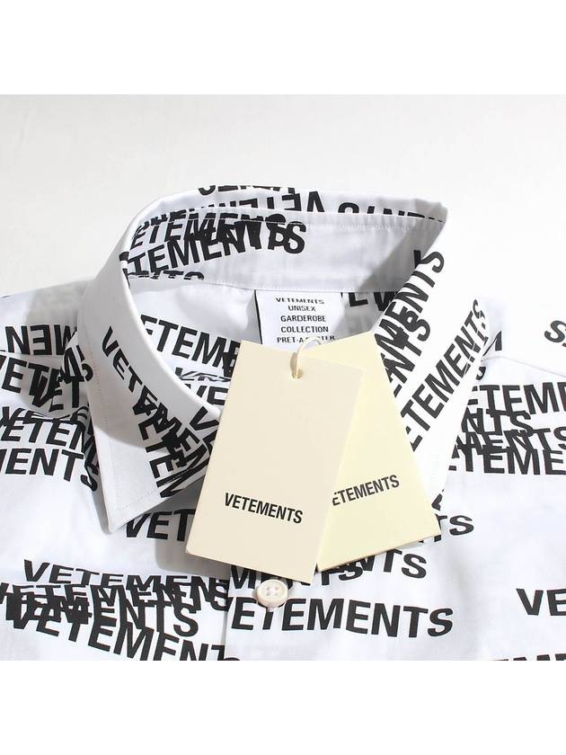 All-Over Stamp Logo Overfit Long Sleeve Shirt Black White - VETEMENTS - BALAAN 8