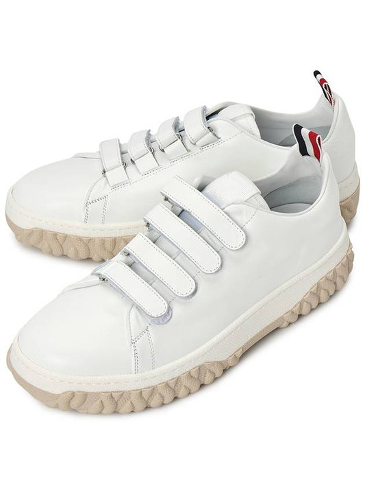 Vitello Calf Court Low Top Sneakers White - THOM BROWNE - BALAAN 2