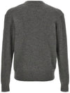 Small Heart Logo Wool Merino Cardigan Heather Grey - AMI - BALAAN 4