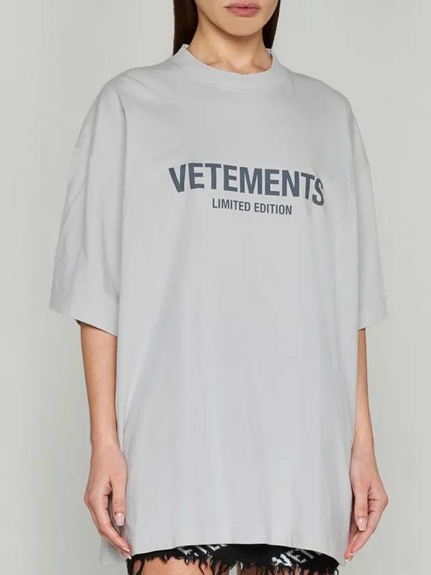 Logo Cotton Short Sleeve T-Shirt Cream - VETEMENTS - BALAAN 2