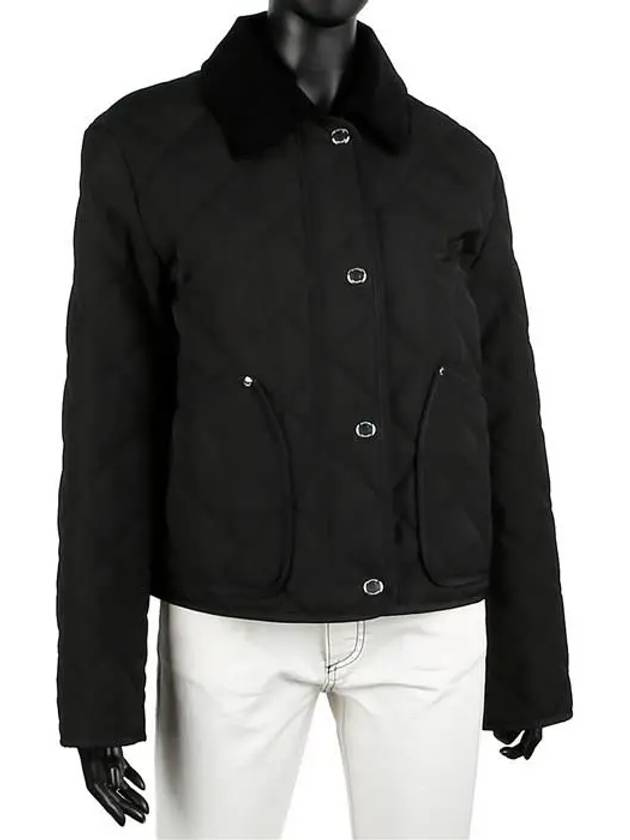 Striped point cropped quilted jacket black - BURBERRY - BALAAN 2