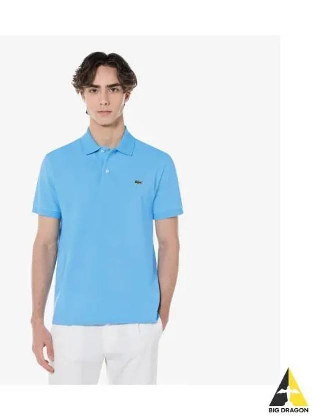 Men s French Regular Fit Basic Short Sleeve Polo Blue - LACOSTE - BALAAN 1