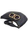 Maxi Gancini Shoulder Bag Black - SALVATORE FERRAGAMO - BALAAN 5