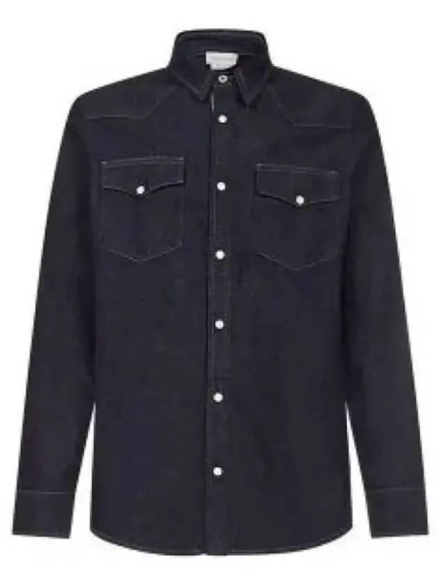 Button Up Long Sleeve Shirt Dark Blue - ALEXANDER MCQUEEN - BALAAN 2