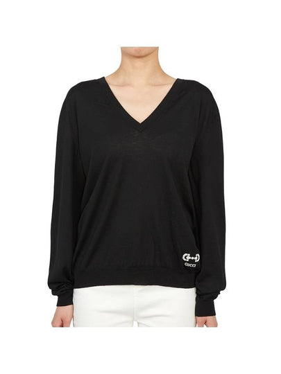 Women's Horsebit Knit Top Black - GUCCI - BALAAN 2