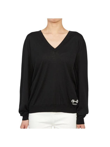 Women's Horsebit Knit Top Black - GUCCI - BALAAN 1