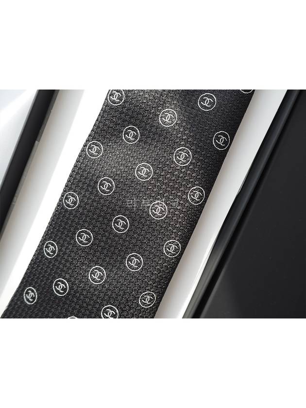 CC logo dot silk tie black AA8918 - CHANEL - BALAAN 3