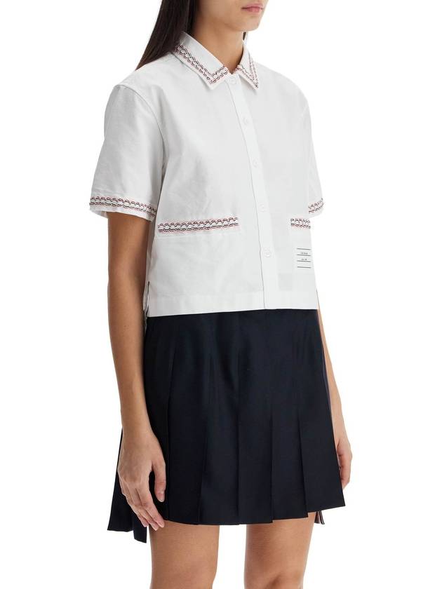 cropped oxford shirt for women - THOM BROWNE - BALAAN 2