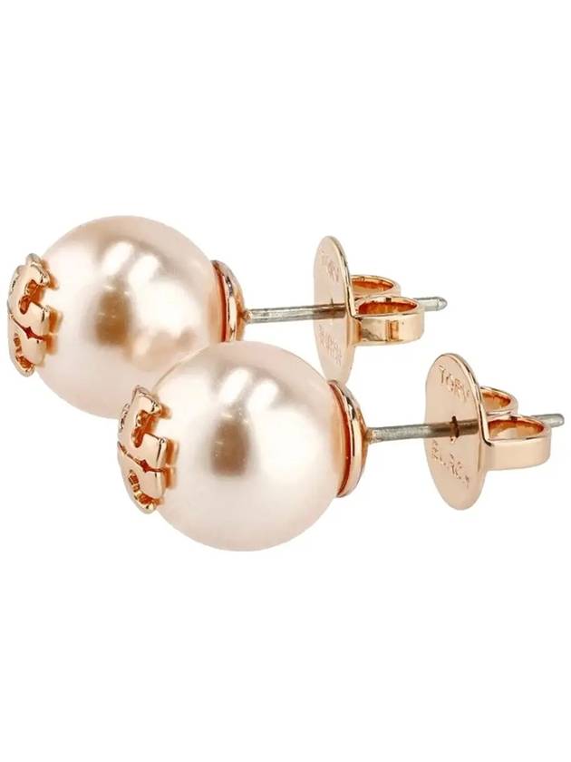 Crystal Pearl Stud Earring Rose - TORY BURCH - BALAAN 5