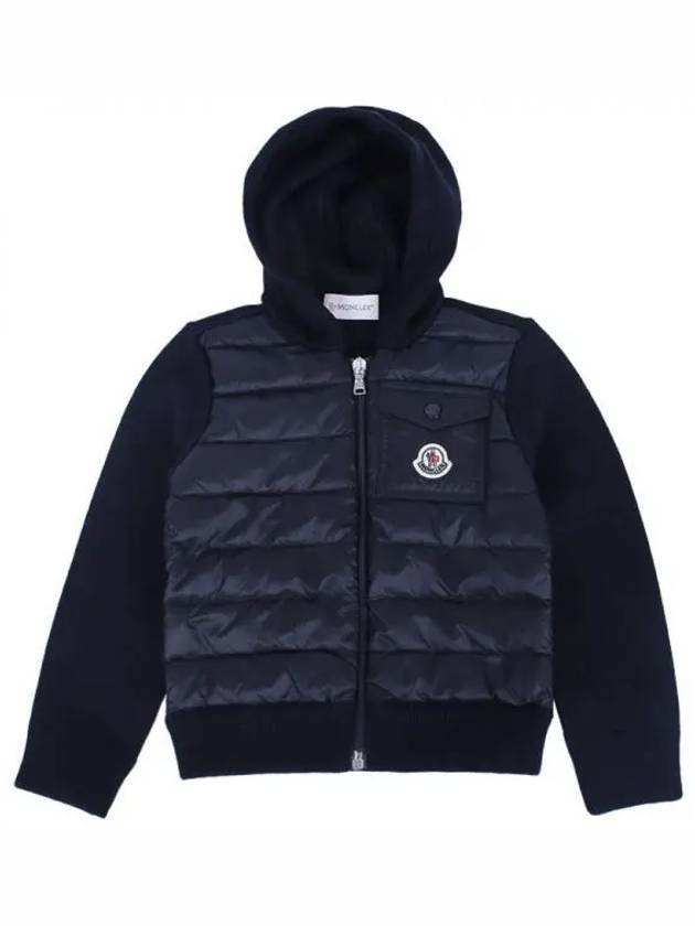 Kids Logo Patch Hooded Down Jacket Navy 9B00002 M1367 742 271328 1119273 - MONCLER - BALAAN 1