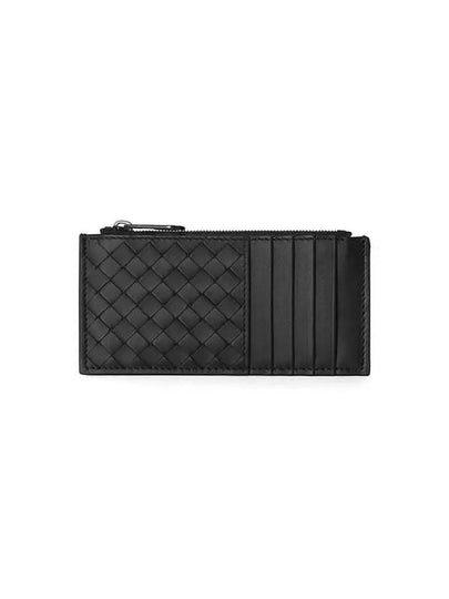 Intrecciato Zipper Card Wallet Black - BOTTEGA VENETA - BALAAN 2