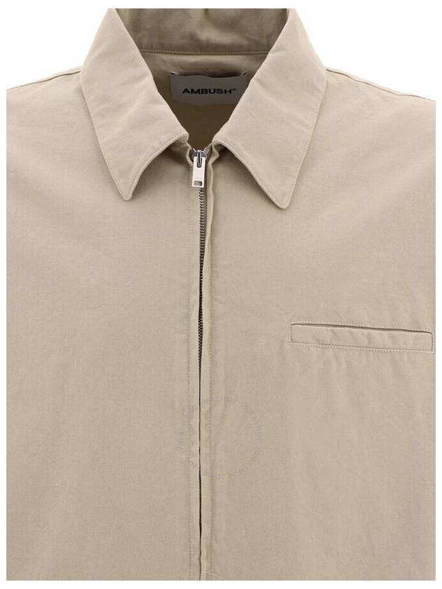 Ambush Beige Zip-Up Long Sleeved Overshirt, Size Medium - AMBUSH - BALAAN 3