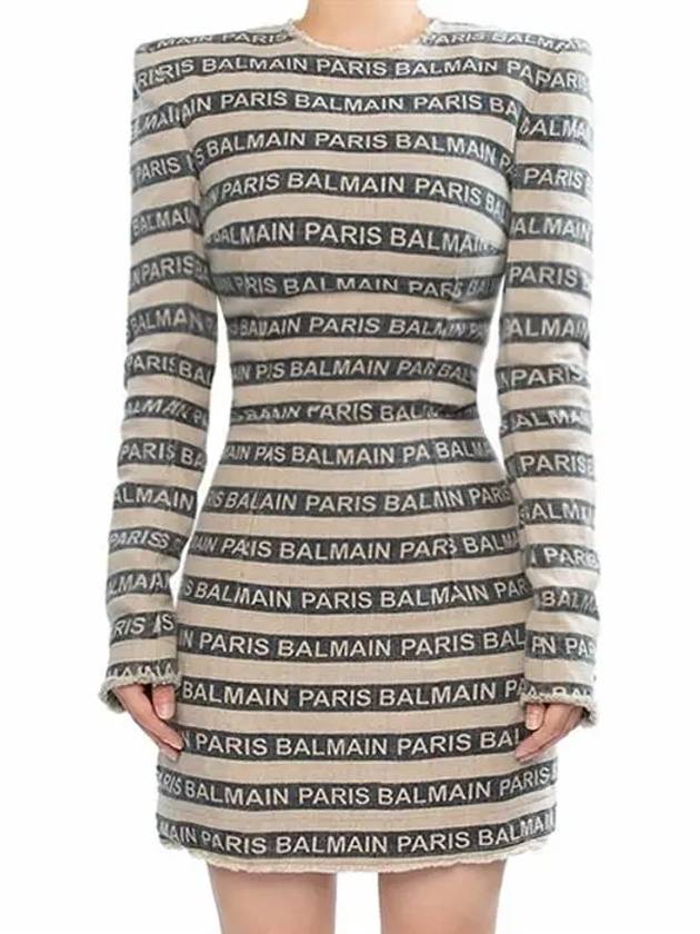 Logo cotton zipper dress RF16288 - BALMAIN - BALAAN 3