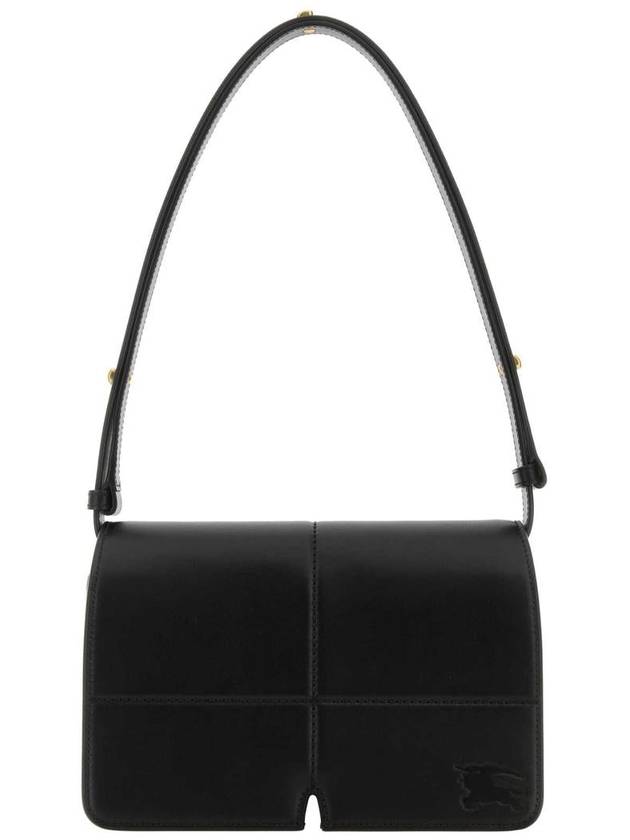 Snip Embossed Logo Leather Shoulder Bag Black - BURBERRY - BALAAN 2