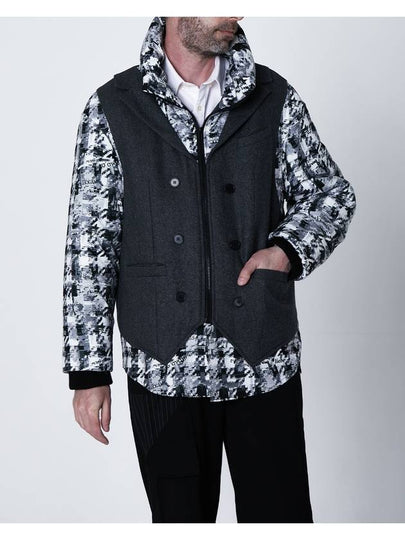 Men's All The Languages ​​Of The World Padded Vest Grey - WHYSOCEREALZ - BALAAN 2