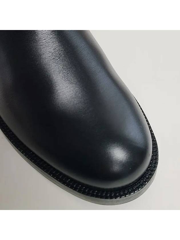 House Checked Leather Chelsea Boots Black - BURBERRY - BALAAN 9