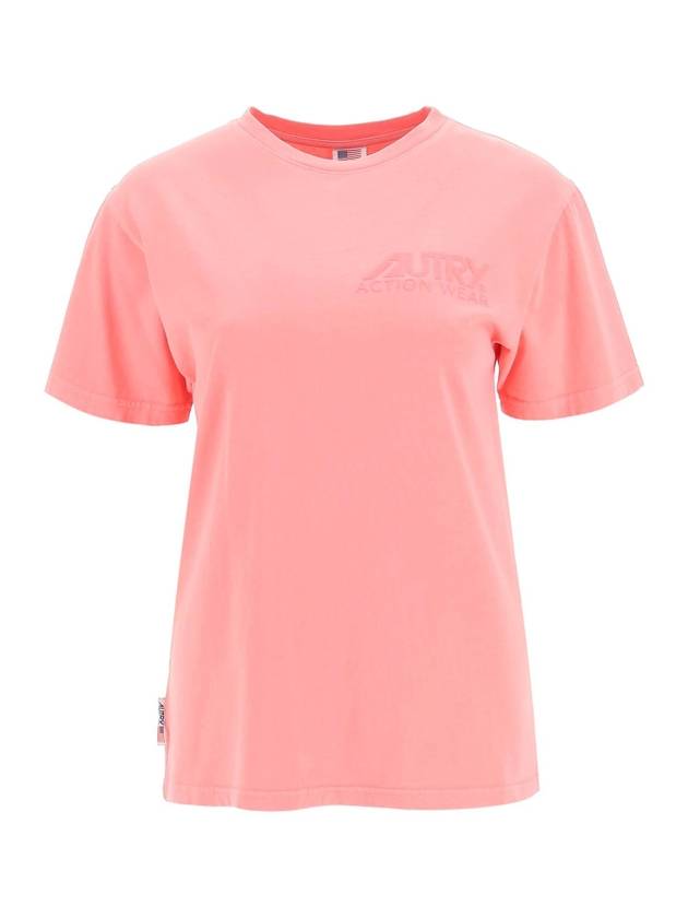 logo cotton short sleeve t-shirt pink - AUTRY - BALAAN 1