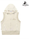 Women s cushioned full zip up hooded vest 1034LZVP IVORY - BLACK&WHITE - BALAAN 1