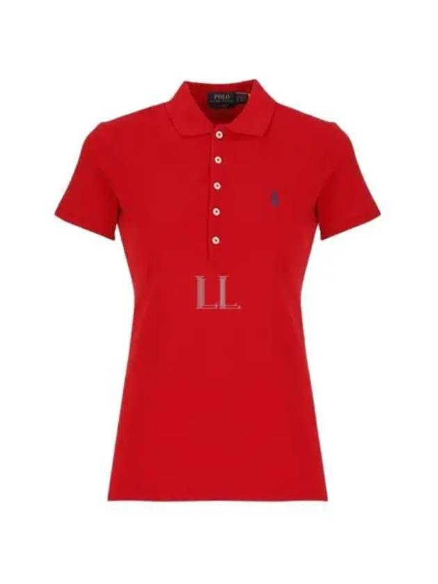 Women's Julie Embroidered Logo Short Sleeve Polo Shirt Red - POLO RALPH LAUREN - BALAAN 2