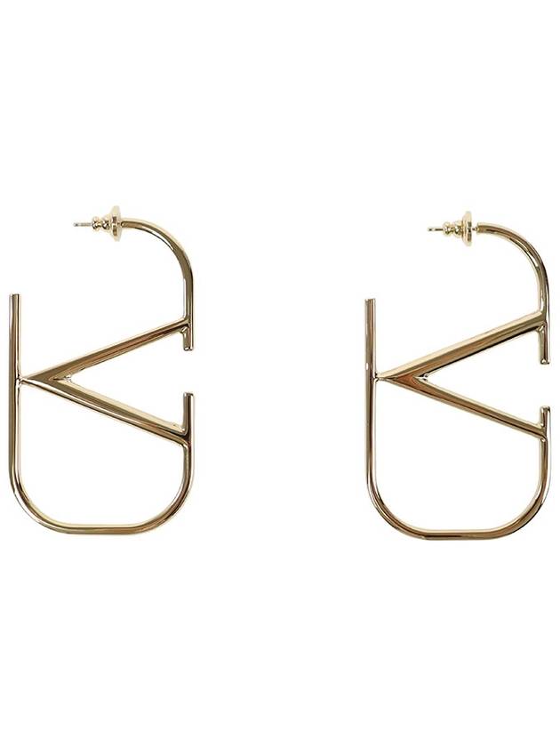 Women's V Logo Signature Earrings Gold - VALENTINO - BALAAN 3