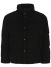 Corduroy Down Padding Jacket Black - SAINT LAURENT - BALAAN 1