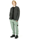 Garment Dyed Cotton Fleece Track Pants Light Green - STONE ISLAND - BALAAN 5