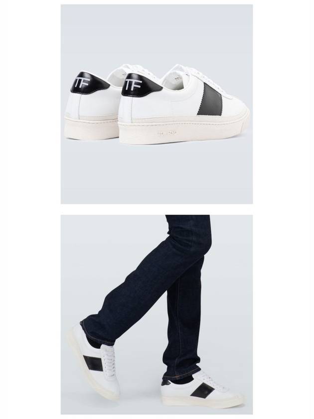 220J1261T TAP001 C1902 Bannister Logo Leather Sneakers White Black Men’s Shoes TJ - TOM FORD - BALAAN 6