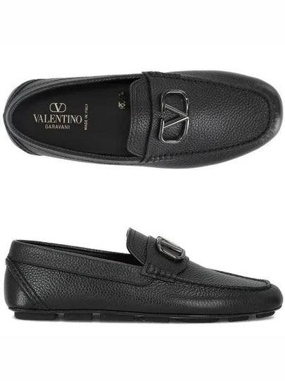 V Logo Driving Shoes Black - VALENTINO - BALAAN 2