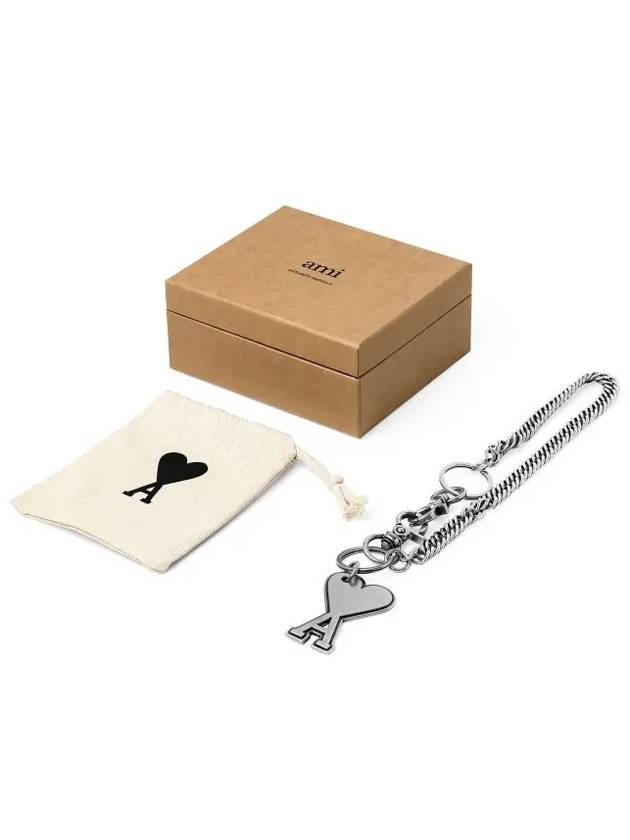 Heart Logo Metal Key Holder Silver - AMI - BALAAN 4