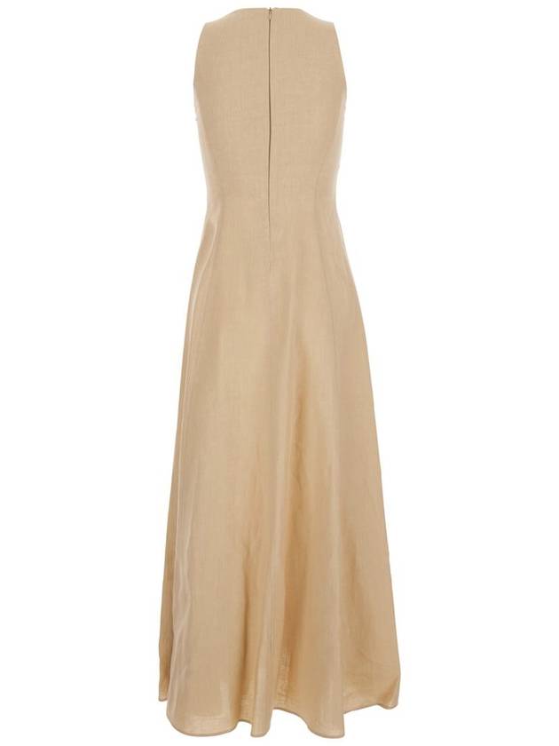 Beige Long Sleeveless Dress In Linen Woman - ELEVENTY MILANO - BALAAN 2