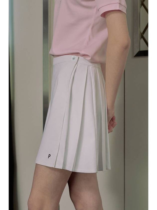 PLEATED COURT WRAP SKIRTWhite - PLAYBOO - BALAAN 2