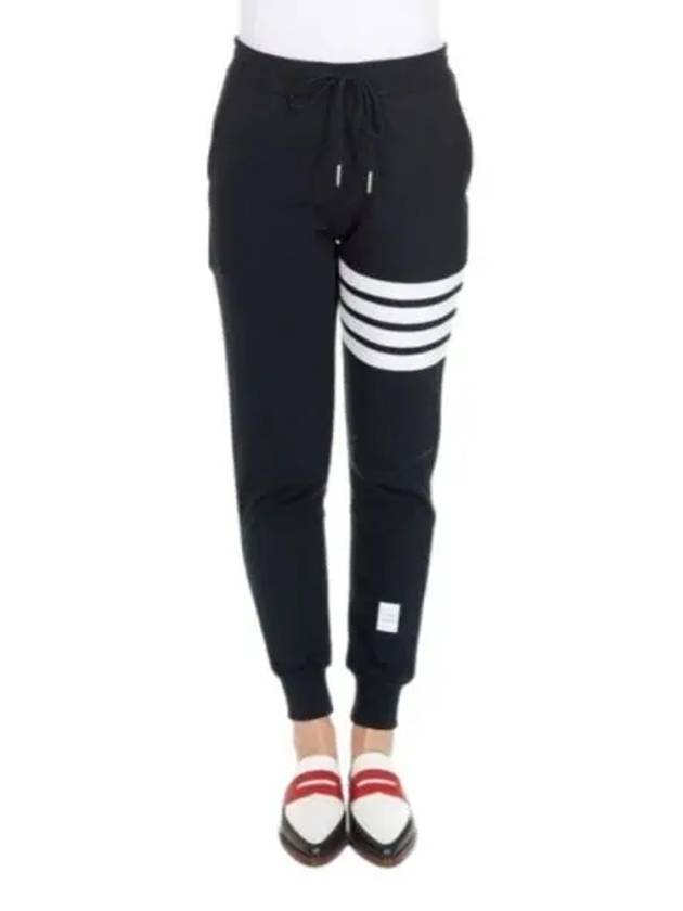 Women's Engineer 4 Bar Cotton Loopback Knit Track Pants Navy - THOM BROWNE - BALAAN 2