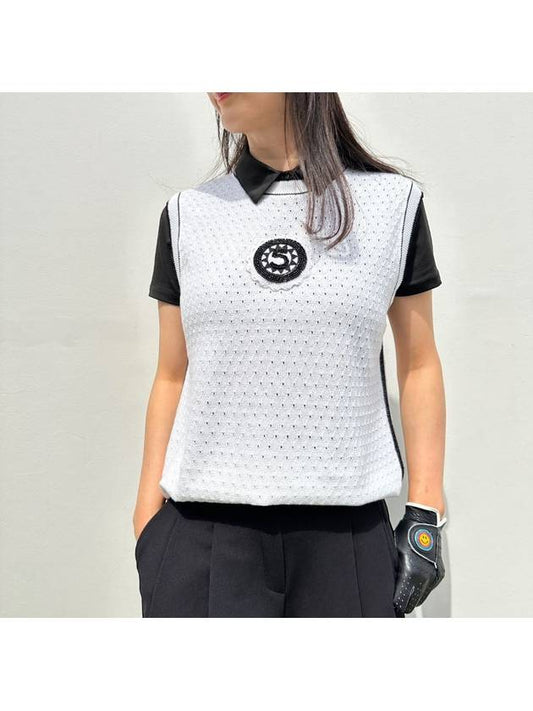 golf wear golf knit vest round punching 5 numbering rounding look golf vest - LOLOALLOY - BALAAN 1