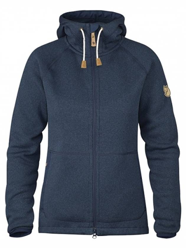 Women's Ovik Fleece Zip-Up Hoodie Navy - FJALL RAVEN - BALAAN 2