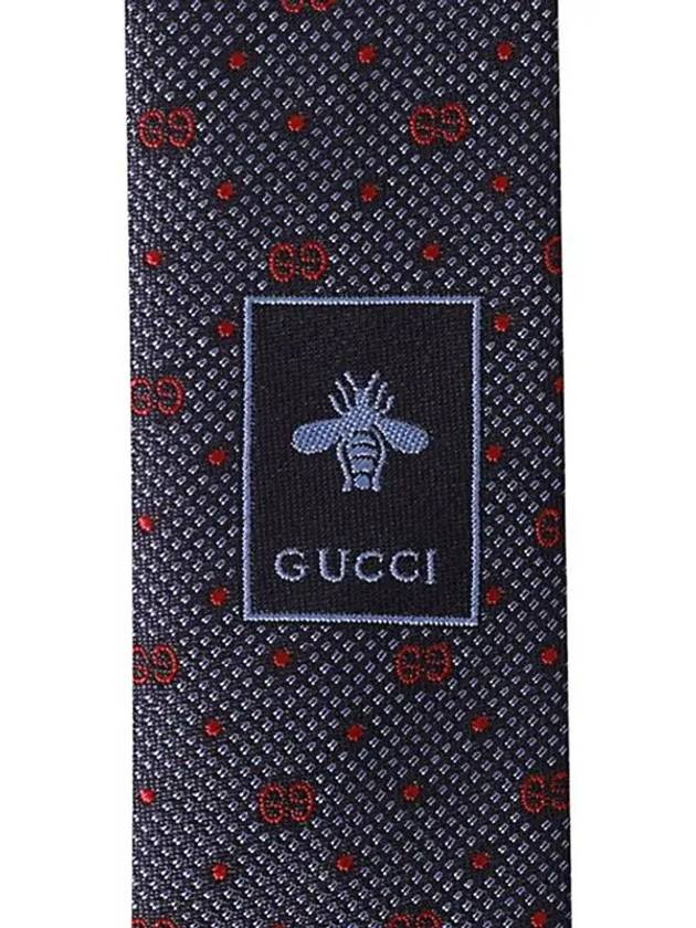 GG Dot Pattern Silk Tie Navy - GUCCI - BALAAN 5