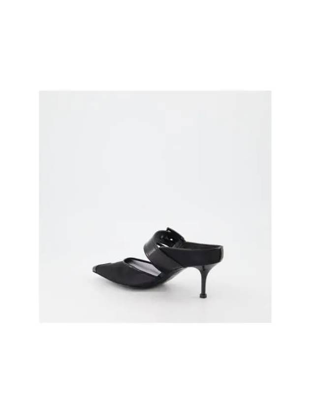 Punk Buckle Mesh Mule Heel Black - ALEXANDER MCQUEEN - BALAAN 4