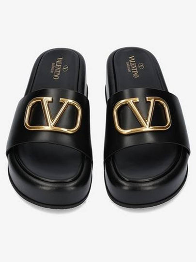 Women's V Logo Platform Slippers Black - VALENTINO - BALAAN 2