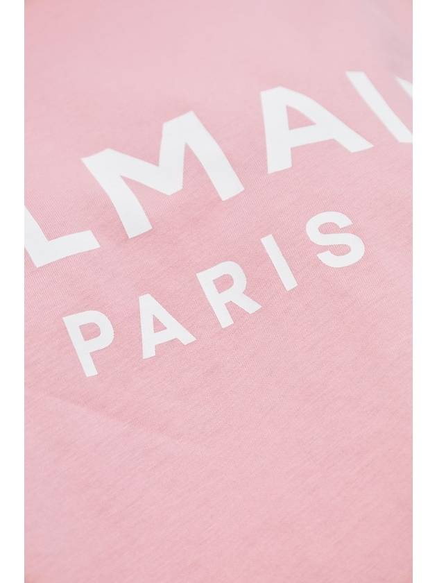 Balmain Short T-shirt With Printed Logo, Women's, Pink - BALMAIN - BALAAN 5