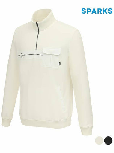 Men s Pocket Half Zip Up High Neck T Shirt SO3MTS007 - SPARKS - BALAAN 1