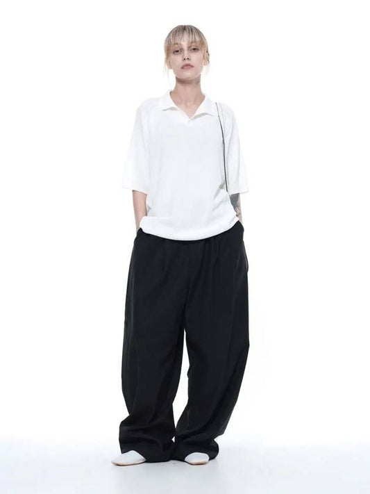 Women s LTWP BK Linen Two Tuck Wide Pants Black - CHANCE'S NOI - BALAAN 1